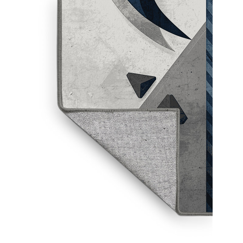 Tapis géométrique rustique gris lavable à la machine Orrville Viking Axe, 4 x 6