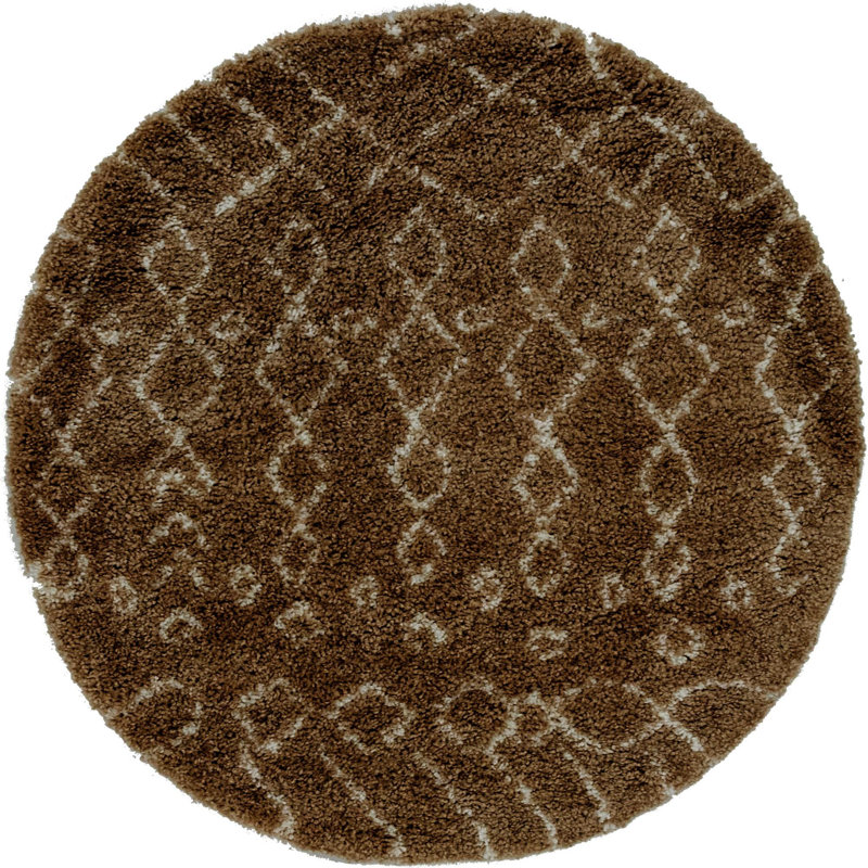 Paquette Geometric Shag Area Rug, Round 152cm
