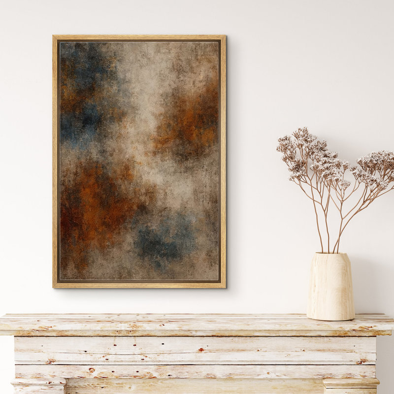 «Neutral Toned Abstract Misty Landscape Art», reproduction d'art sur toile encadrée, H 36 po x l 24 po x P 1,5 po