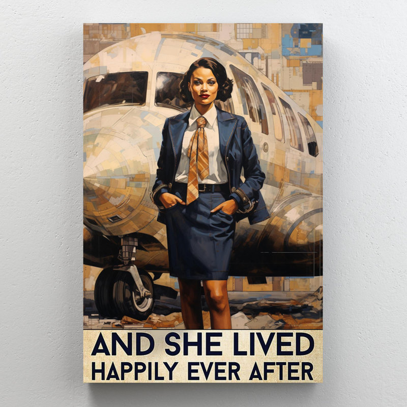 Lillykate Flight Attendant And She Lived Happily, H 36 po x l 24 po x P 1,25 po