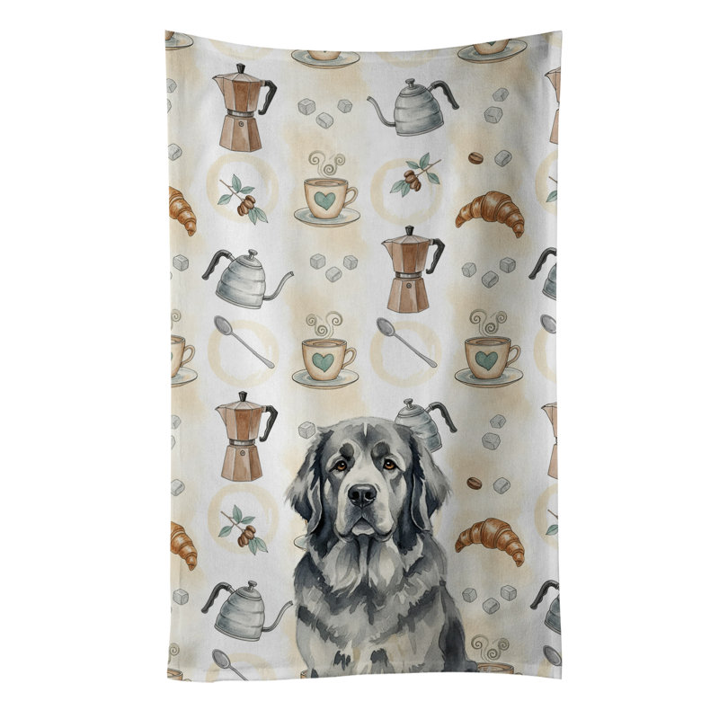 Serviette de cuisine grise café Terre-Neuve, Terre-Neuve gris