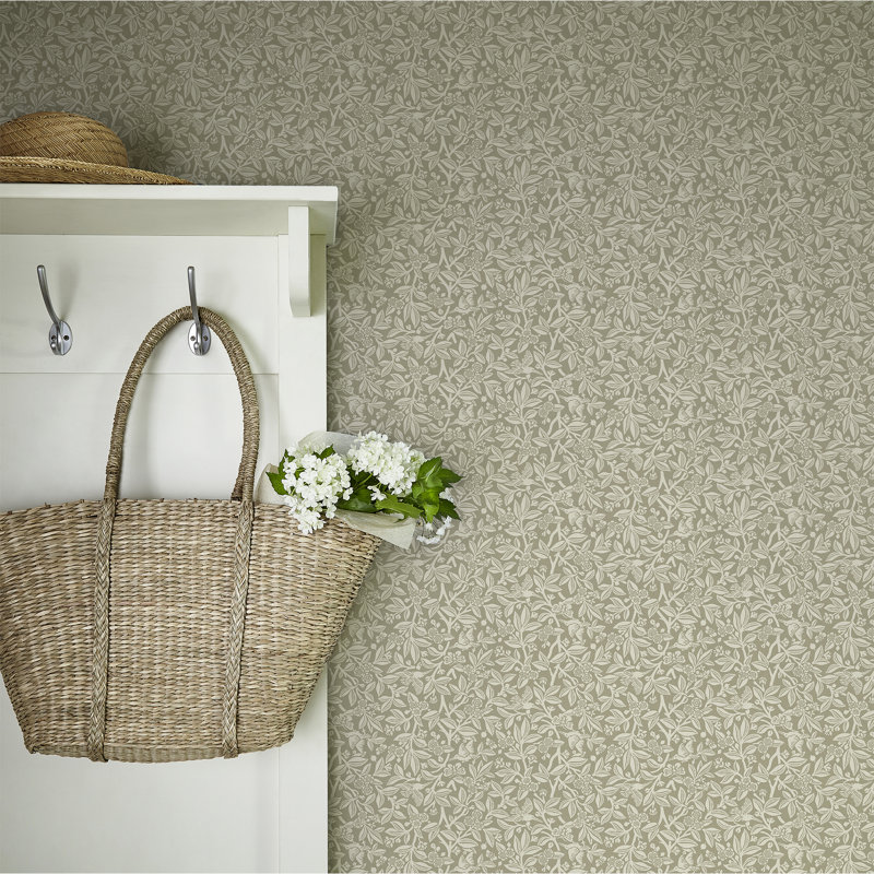 Papier peint Laura Ashley Nutgrove Lichen, Brun