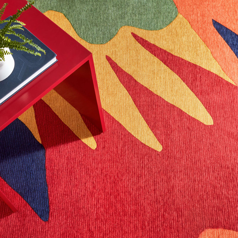 Graphic Multi Machine Washable Rug, Rectangle 5' x 8'