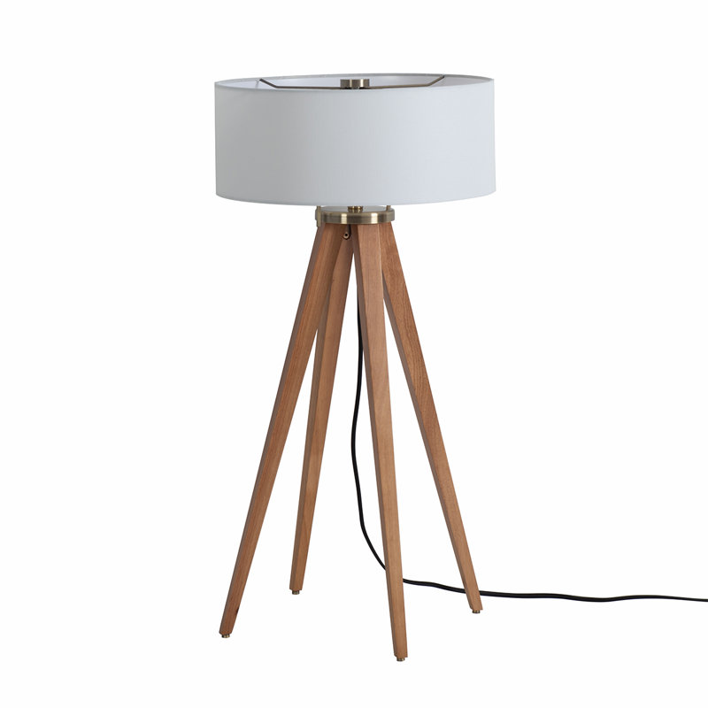 Quattro Solid Wood 31" Tripod Table Lamp, Natural Ash