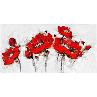 Abstract poppy flowers - 15.75"x31.50" Desk mat