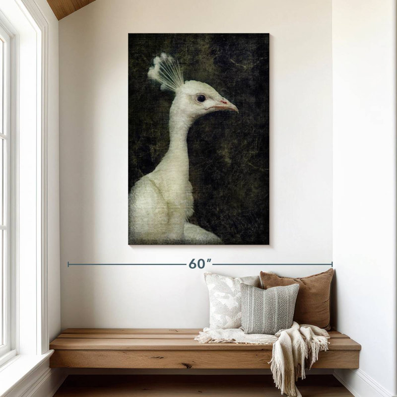 Brampt White Peacock, 48" H x 32" W