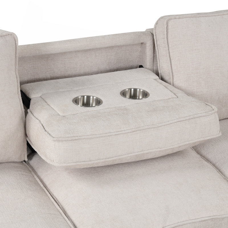 Canapé-lit modulaire Upholstery avec espace de rangement, port USB, 2 porte-gobelets sur les coussins de dossier (même numéro de pièce; WY000335AAA)