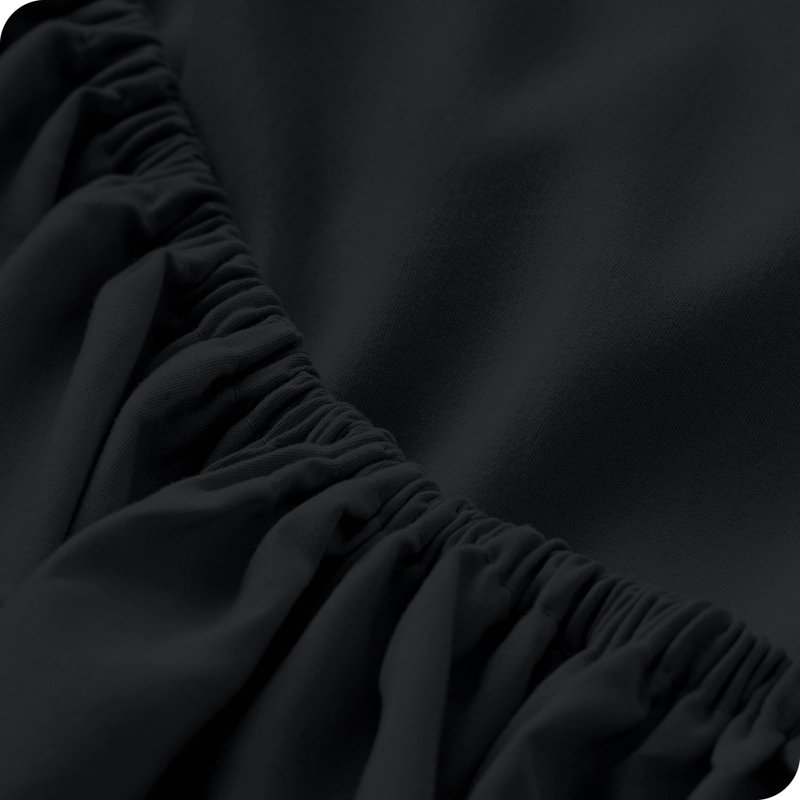 Extra Deep Microfiber Fitted Sheet, Black, Queen Fitted Sheet