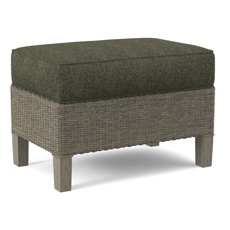 Gibraltar Ottoman, Stone Hearth, White Performance Fabric; 0851-94
