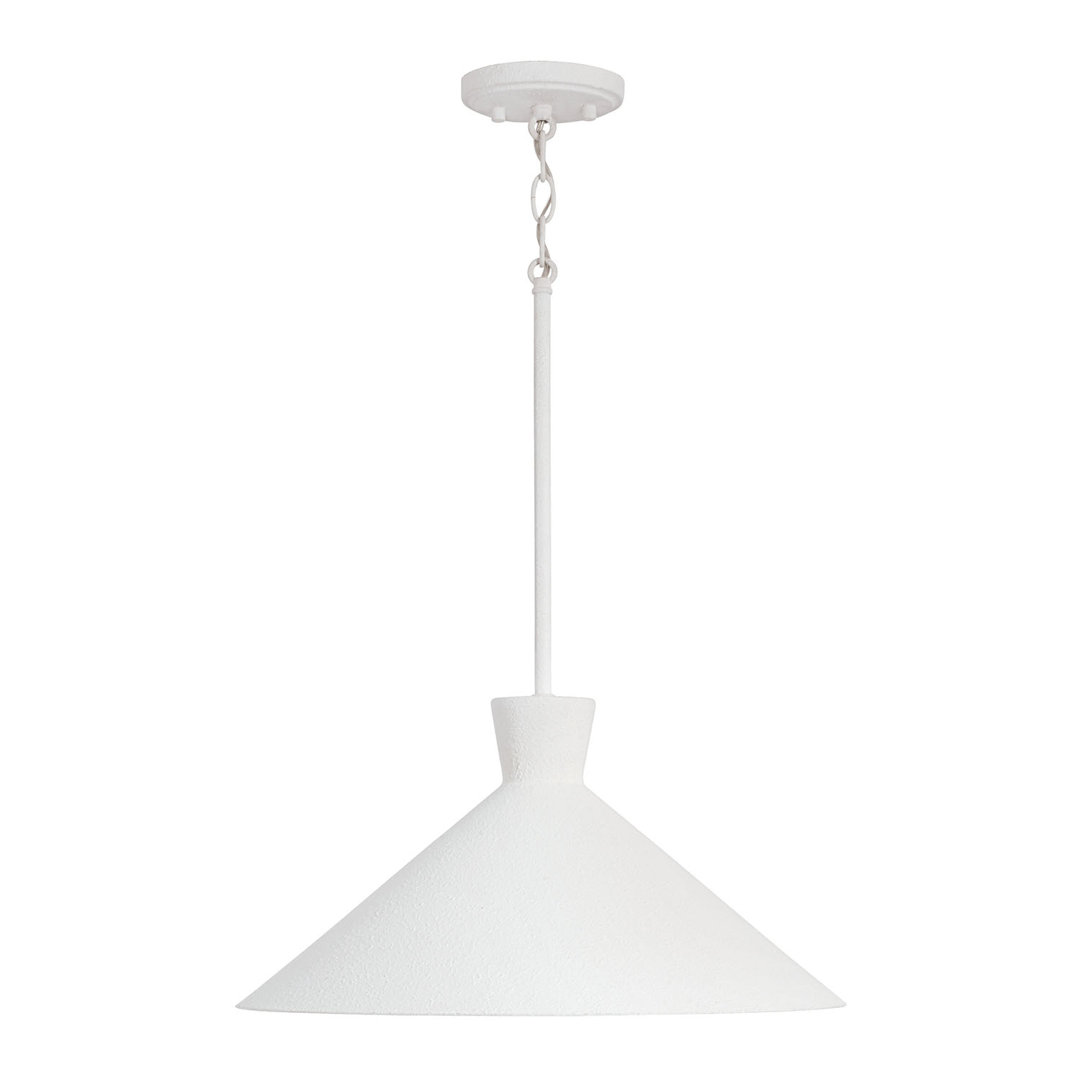 Paloma 1 - Light Textured White Cone Pendant Capital Lighting