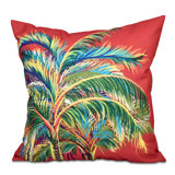 Beach Vacation Floral Reversible Throw Pillow
