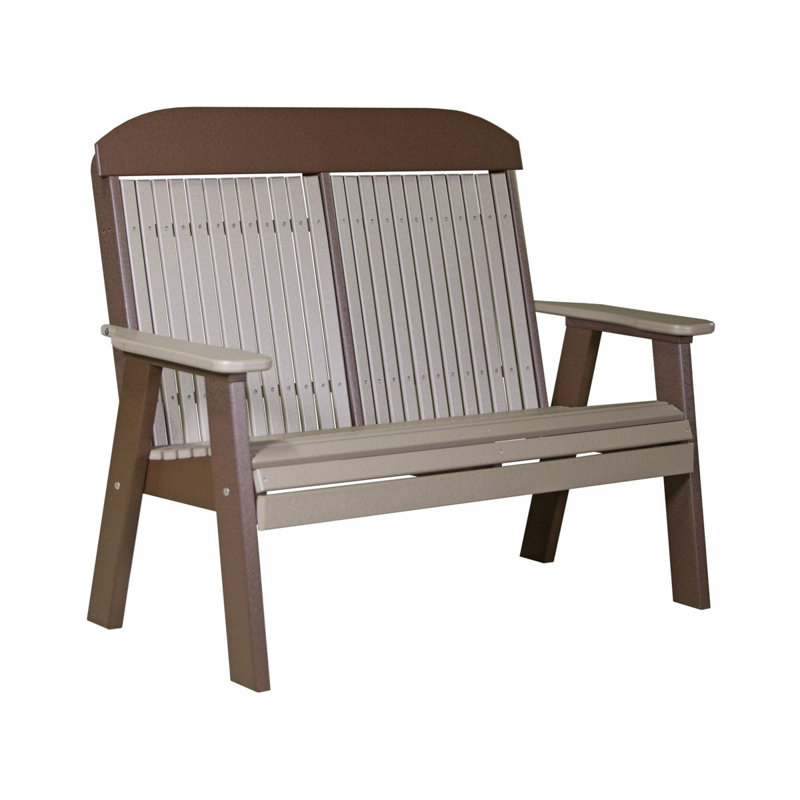 Banc de parc en plastique classic Zamir, Bois vieilli / brun châtaignier