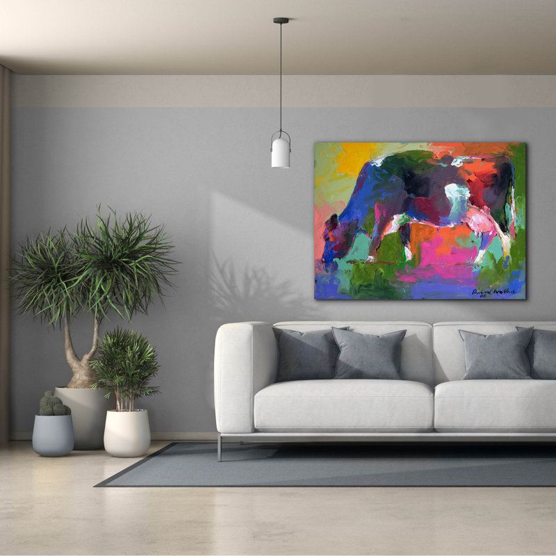 Art mural sur toile Wrought Studio ™ «Cow 2» par Richard Wallich, H 40 po x l 54 po x P 1,5 po