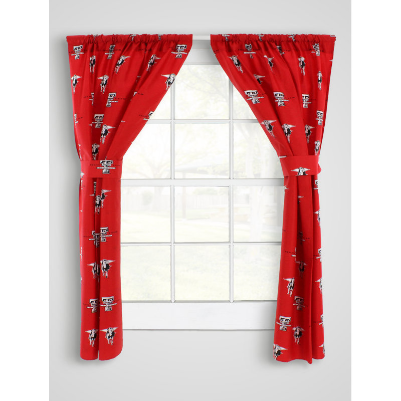 NCAA Semi Sheer Curtain Pair, 42" W x 84" L