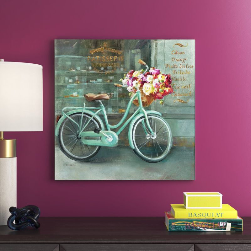 Joy Of Paris I by Danhui Nai - Print on Canvas, 45.72 cm H x 45.72 cm W, Black Floater Framed