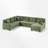 Upholstered L-Shaped Sectional With A Movable Ottoman-1298529826