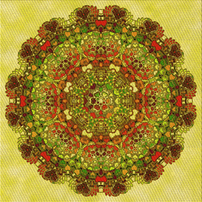 Tapis jaune en laine