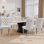 Ensemble de 6 chaises de salle à manger en velours rembourrées haut de gamme avec garniture cloutée et pieds en métal, collection Nikki de style contemporain