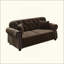 Canapé Chesterfield rembourré en velours avec garniture cloutée et accoudoirs roulés, canapé de style Mid-Century moderne capitonné, comprend 2 coussins-464730213
