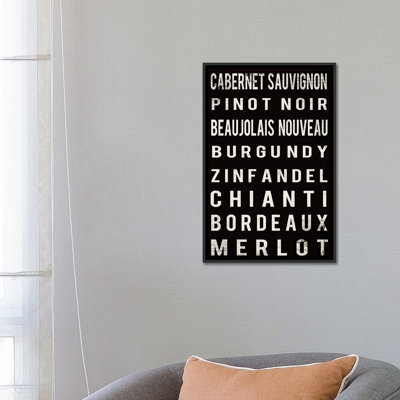 «Wine», art textuel sur toile
