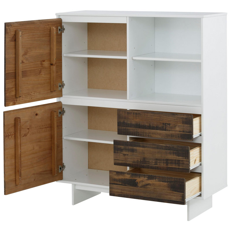 Serci 165cm Sideboard, White Brown