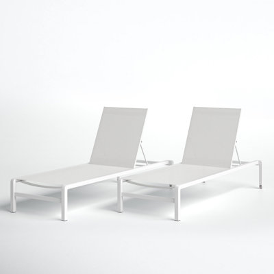 Isabella 31'' Outdoor Powder Coated Aluminum Chaise Lounge Set