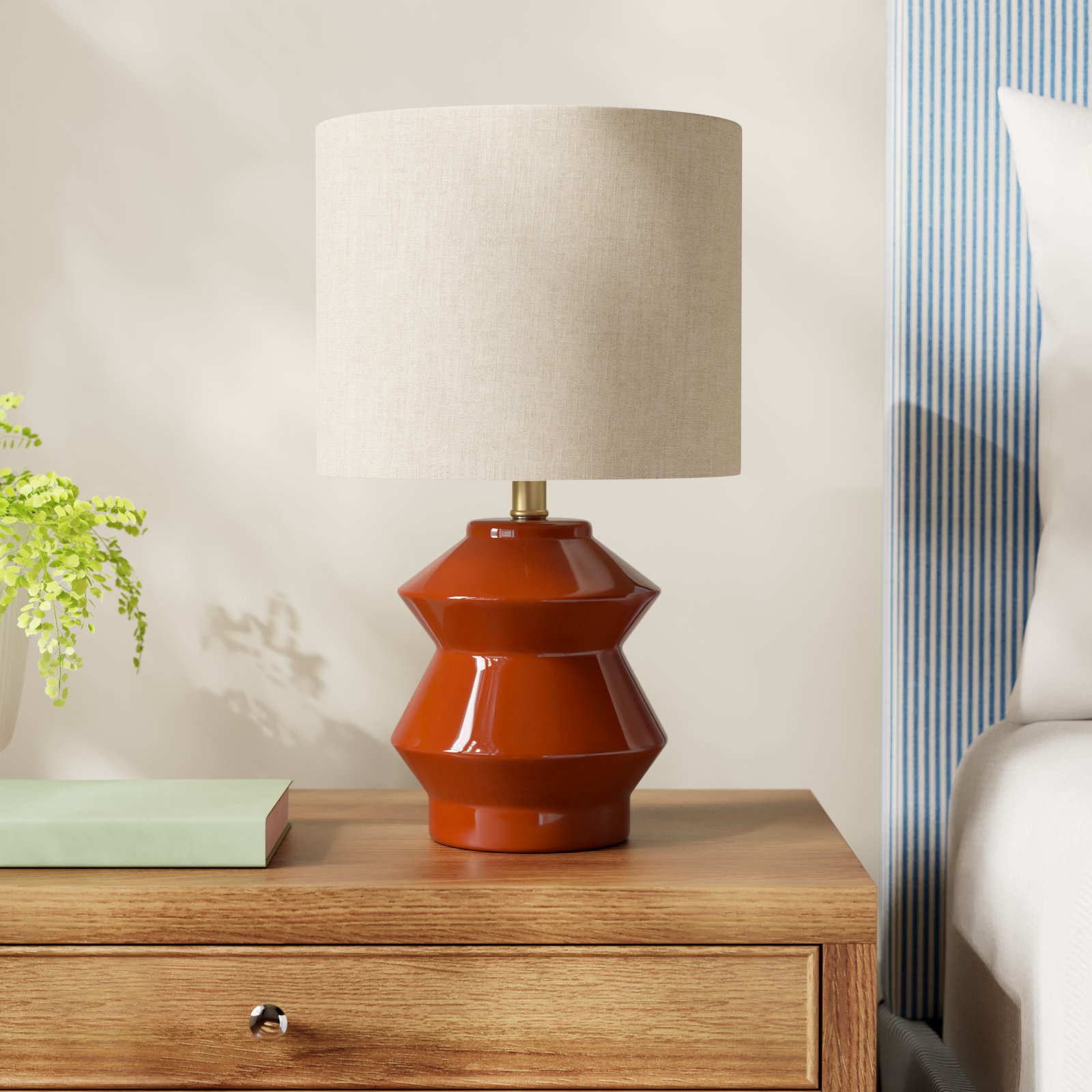 Boyes Ceramic Table Lamp, Rust