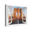 New York Brooklyn Bridge Window - Wrapped Canvas Print-69800586