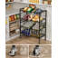 Chariot de rangement pour cuisine, chariot à collation roulant, support à fruits à 4 niveaux de 25,2 po de largeur, garde-manger en métal avec panier grillagé empilable, noir