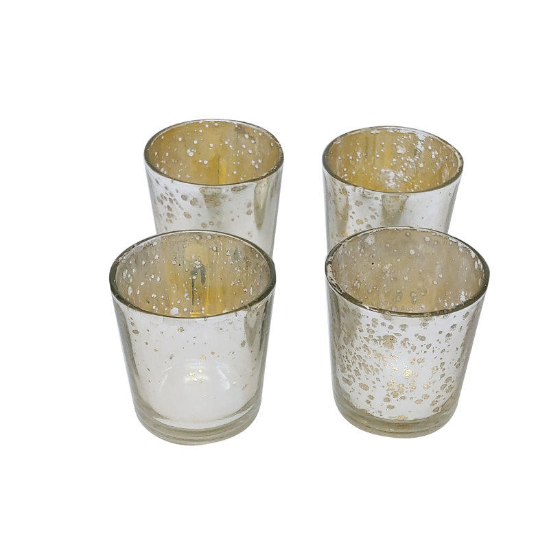2.5 " Glass Votive, Silver, 4