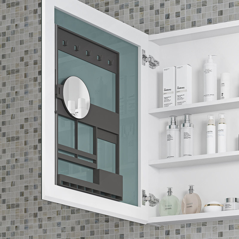 48'' W X 30'' H Surface Frameless Mirror Medicine Cabinet, Beveled Mirror Edges Bathroom Medicine Cabinet