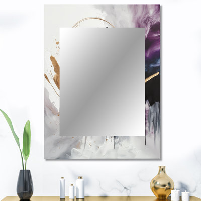Circlar Design Solid Marble Art II - miroir mural unique en marbre, miroir doré, impression d'art en métal