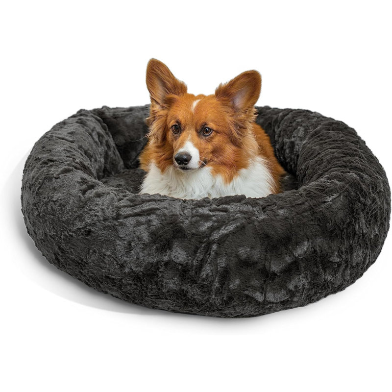 Lit pour animal en fourrure synthétique ToccoLeggero, Grand (l 30 po x P 30 po x H 8 po), Vison luxe