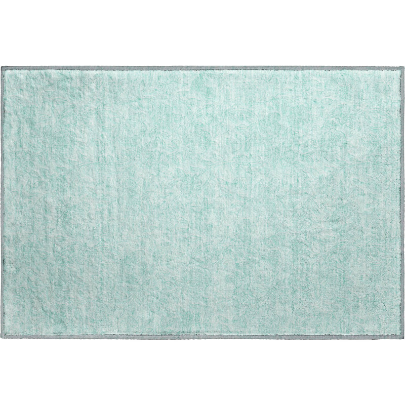 Premium Machine Washable Prisco Teal Rug, Rectangle 1'8" x 2'6"