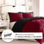 Ensemble de couette réversible matelassée 3 pièces en polyester, matelassage en losanges 3M Scotchgard, alternative au duvet, rouge et noir, format King/Cal King-136126036