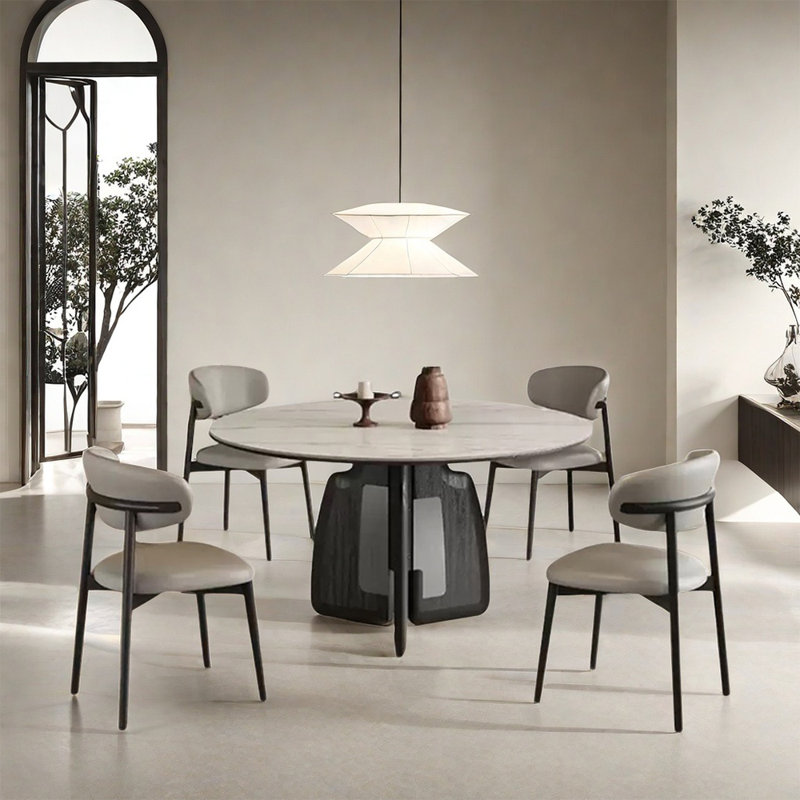 Table de salle à manger familiale de style minimaliste, H 29,5 po x L 47,2 po x l 47,2 po