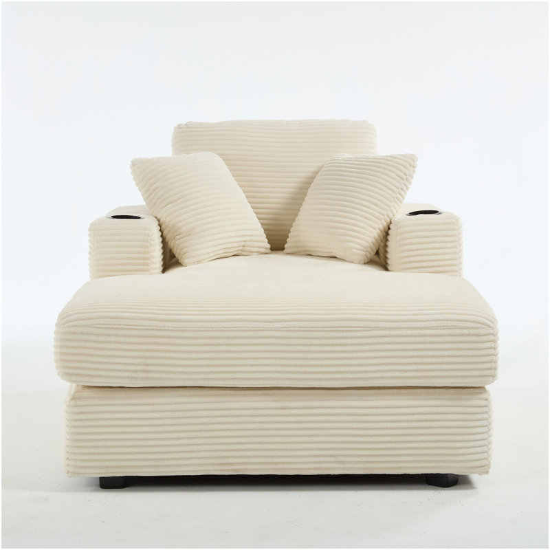 Canapé rembourré Newcorduroy, Beige