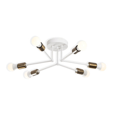 6 Lights Metal Body Semi Flush Mount
