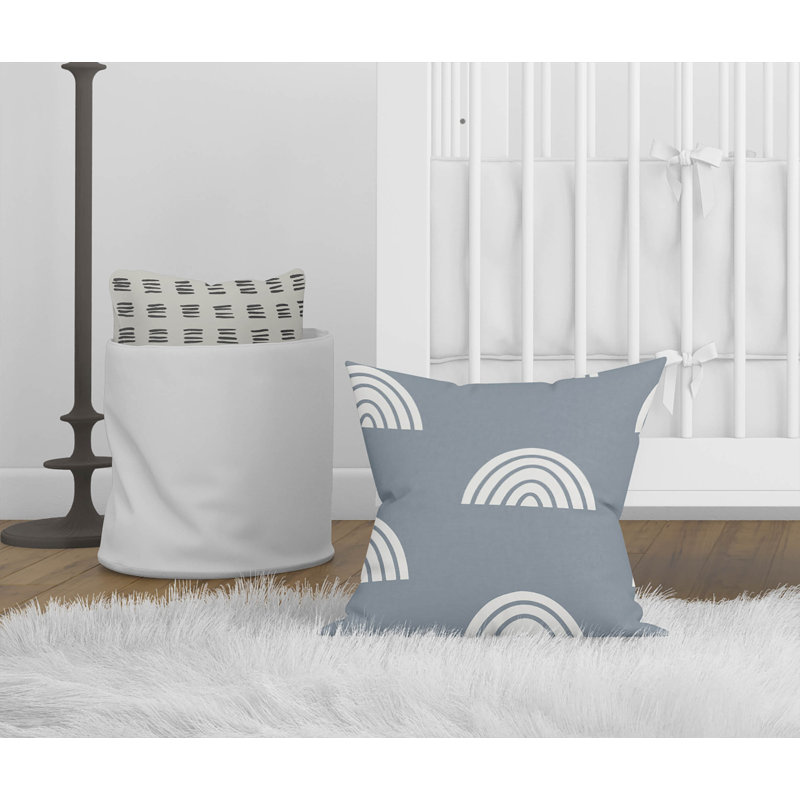 Coussin Plain Bows Match, Bleu ivoire, H 26 po x l 26 po