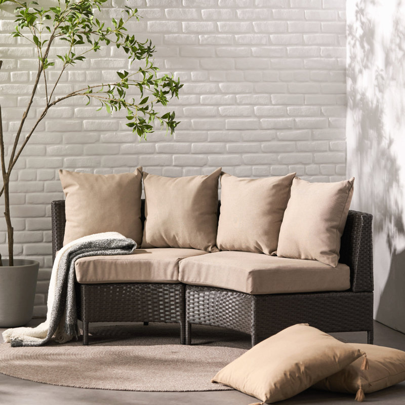 Canapé simple Pt Limon, Coussin brun / cadre brun foncé