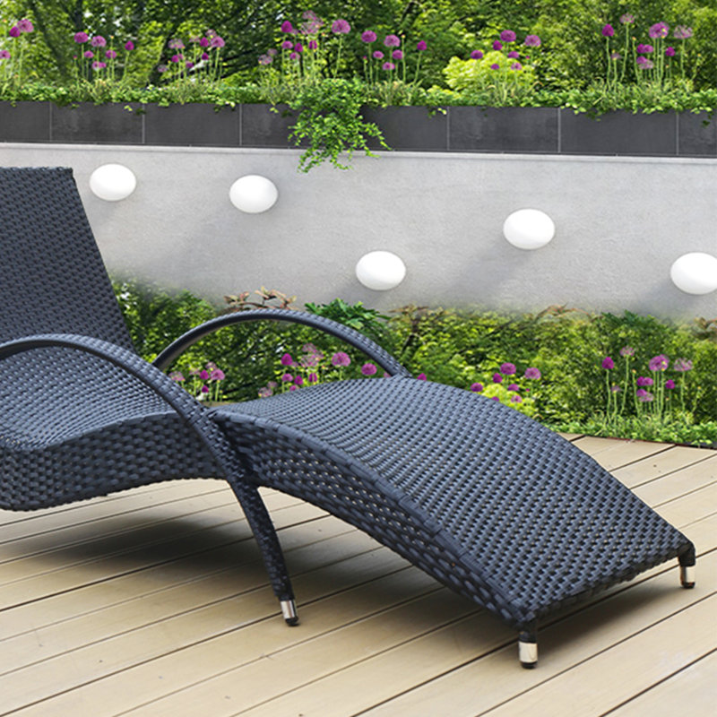 Chaise longue d'extérieur, Noir
