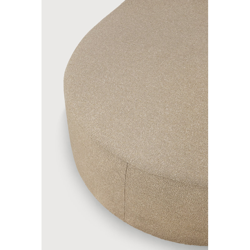 Bulky D-Shaped Ottoman, Almond