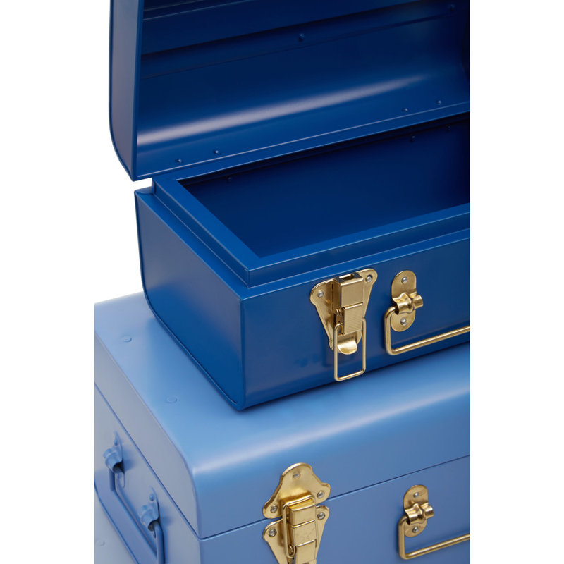 Forbush 3 Piece Accent Trunk Set, Blue