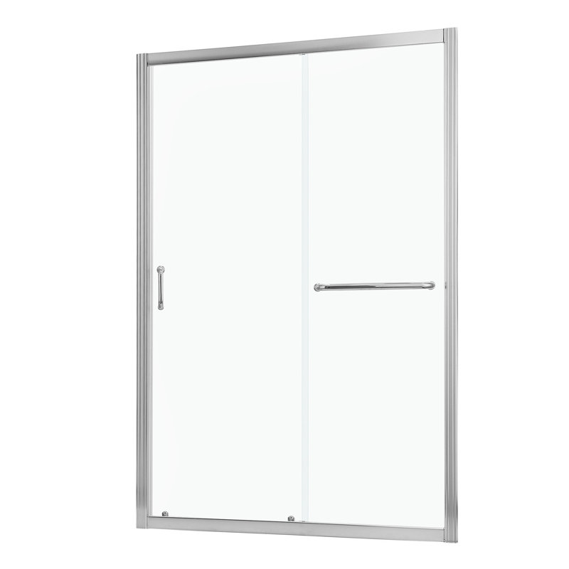 Shower Door 48" W X 72"H Single Sliding Bypass Shower Enclosure, Chrome