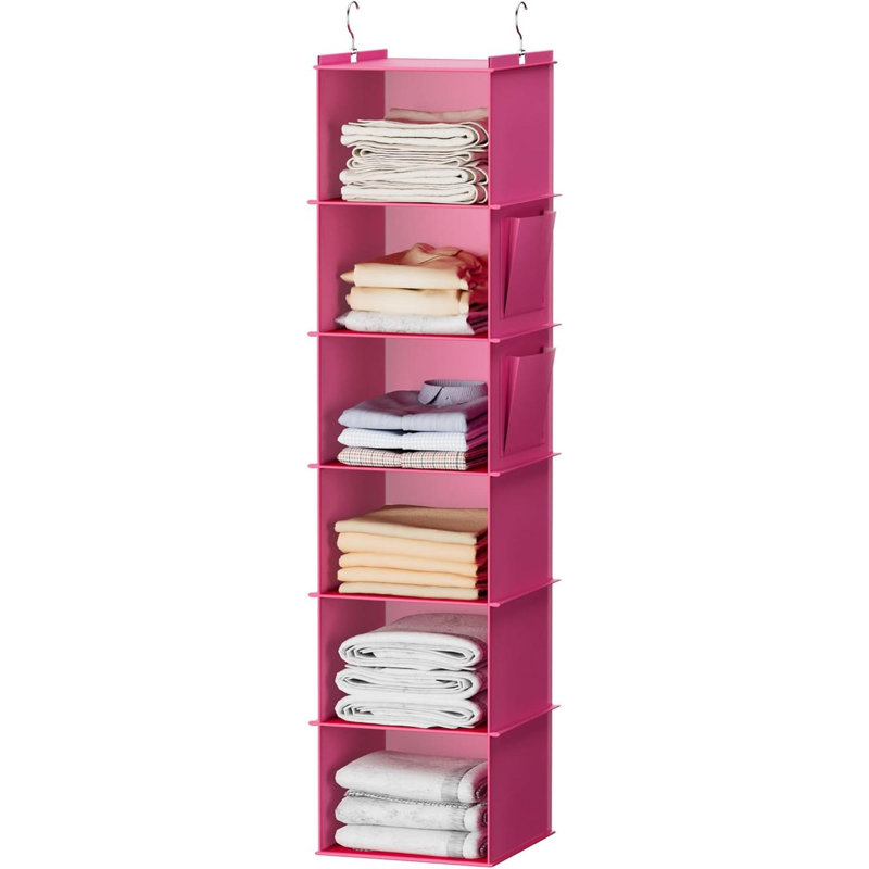 Étagère de rangement 11,8 po Elkan, H 47,2 po x l 11,8 po x P 11,8 po, Rose