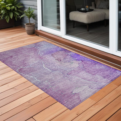 Tapis extérieur lavable et antidérapant 2 pi x 3 pi mauve