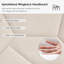 Structure de lit double avec tête de lit en lin, solide et stable, sans bruit, aucun sommier requis, beige-118081903