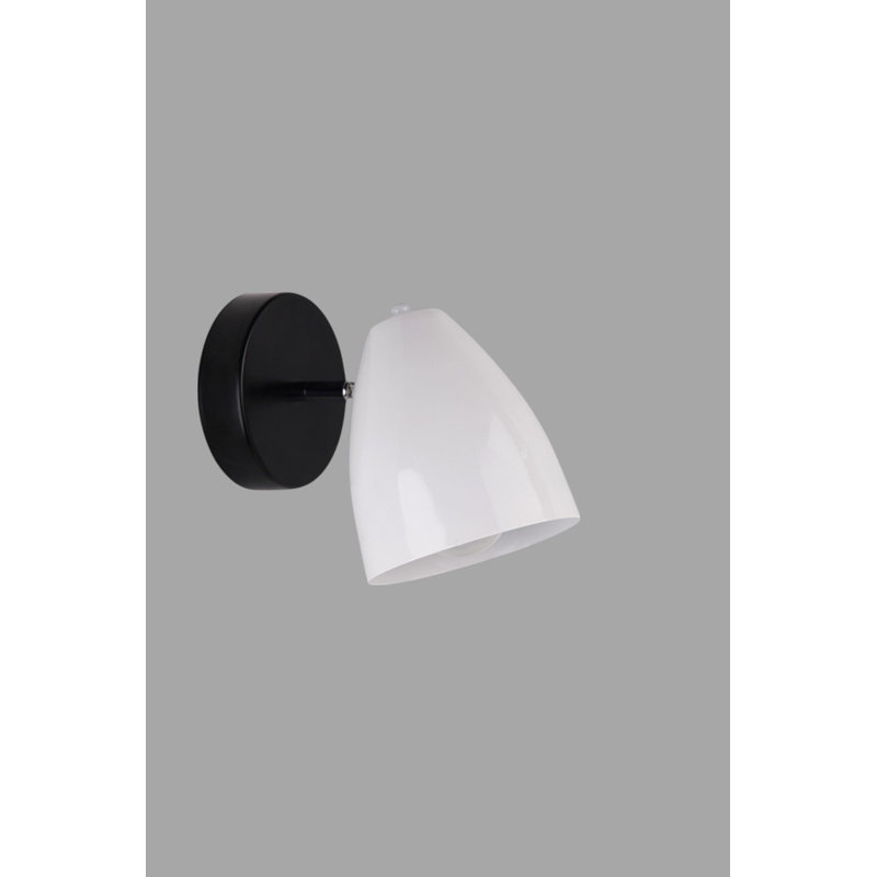 Modern Wall Lamp, Metal Body with Black & White Finish, 5.0 x 5.1 x 5.5 inches | Ø5.0 inches Base Plate, 14.0 cm Height | E27 Socket, Max 40W (Bulb Not Included) | Stylish Lighting for Living Room & Bedroom Decor