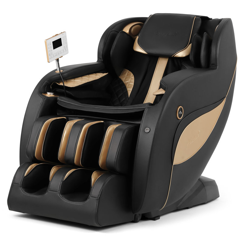 Faux Leather Heated Massage Chair, Black