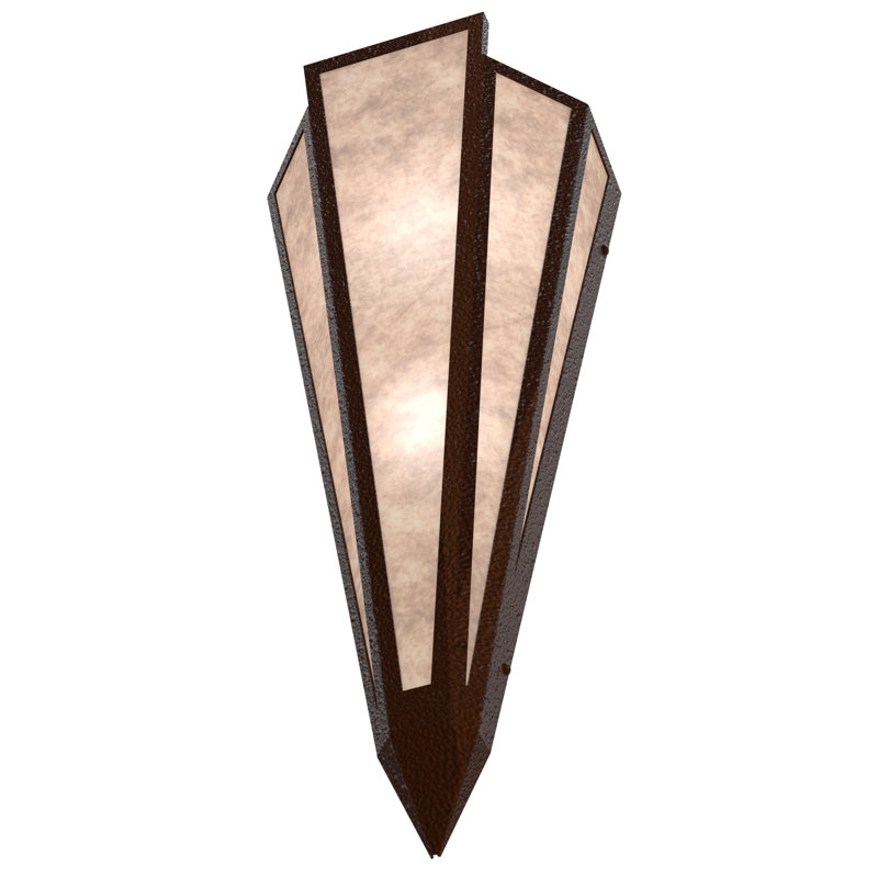 2 - Light Flush Mounted Sconce, Sepia Brown, Silver, Mica
